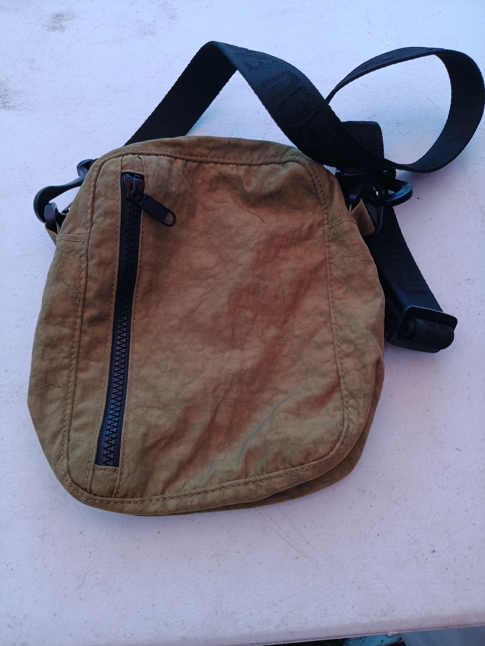 Baggu Sport Crossbody Bag, Khaki/Olive Green with Black branded strap